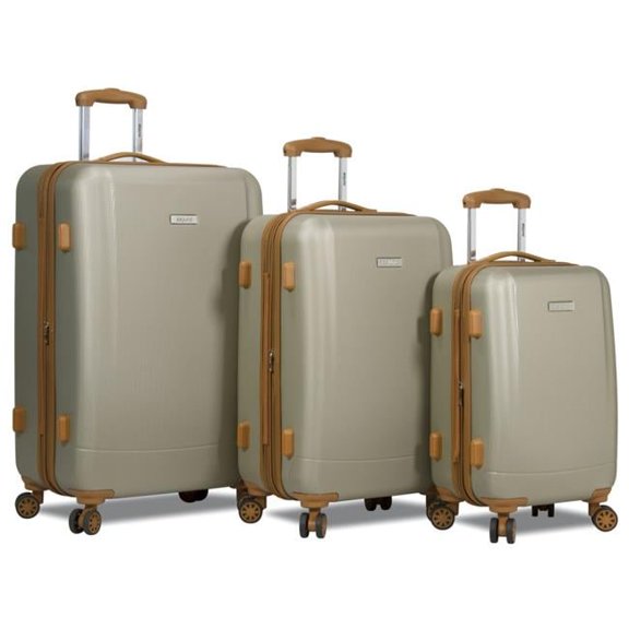 Legion Hardside Spinner TSA Combination Lock Luggage Set, Beige - 3 Piece