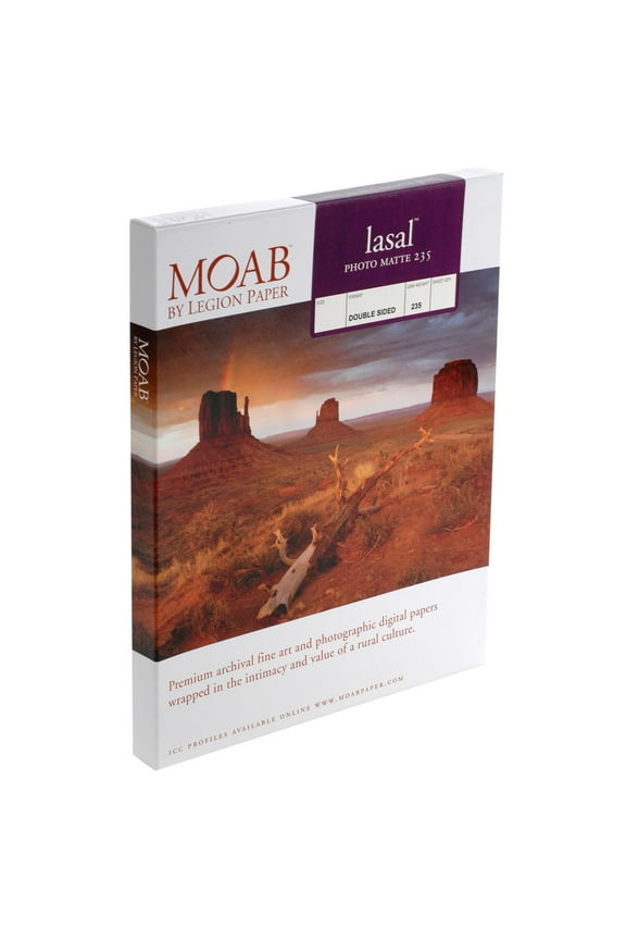 Lasal Photo Matte, Double Sided, Bright White Archival Inkjet Paper, 235gsm, 13x19", 50 Sheets