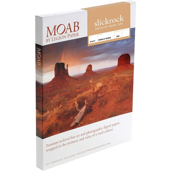 Moab Slickrock Metallic Pearl Fine Art Inkjet Paper, 8.5x11" Size, 25 Sheets