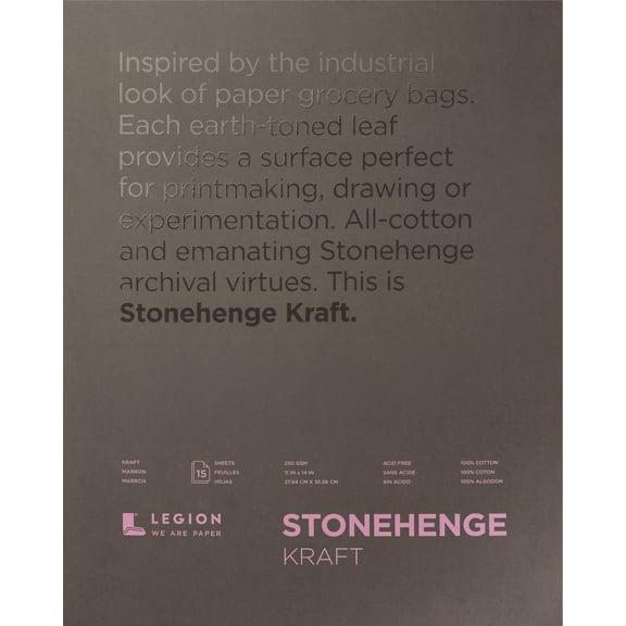 Legion Paper Stonehenge Kraft Paper Pad, 15 Sheets, 11in x 14in
