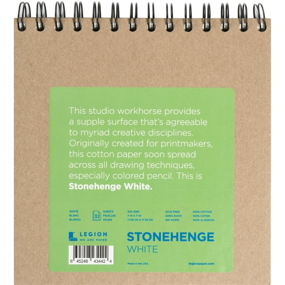 Legion Paper Stonehenge Wired Pad, 32 Sheets, 7in x 7in