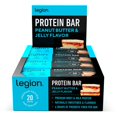 Legion Protein Bar Peanut YPF5 Butter Jelly 100 Whey Free Protein Bars with Prebiotic Fiber