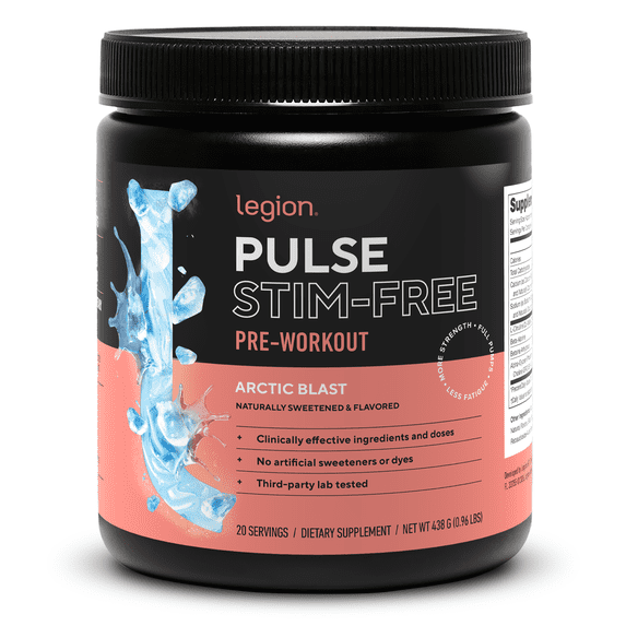 Pulse Natural Pre-Workout Supplement Caffeine-Free naturally sweetened and flavored