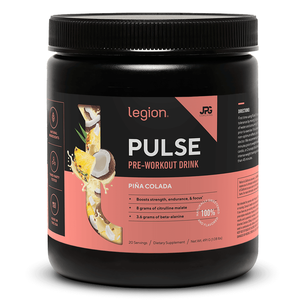 Legion Pulse Pre Workout with Caffeine for Energy, Pina Colada, 20