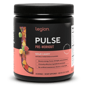 Legion Athletics Pulse Pre-Workout Supplement, Sour Candy, Naturally Sweetened With No Added Sugar, 350mg Caffeine, 20 Servings, High Performance Energy & Focus Powder