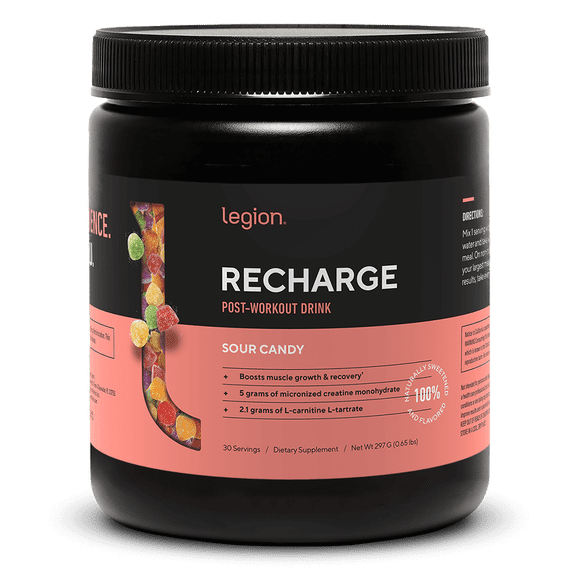 Recharge Post-Workout Recovery Supplement naturally sweetened and flavored