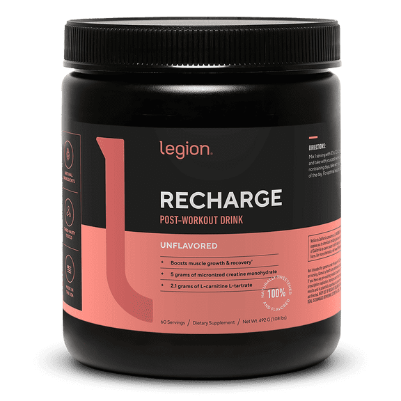 Recharge Post-Workout Recovery Supplement naturally sweetened and flavored