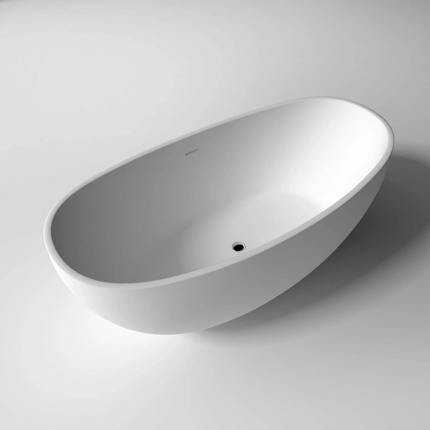 71'' Matte White Acrylic Freestanding Oval Bathtub