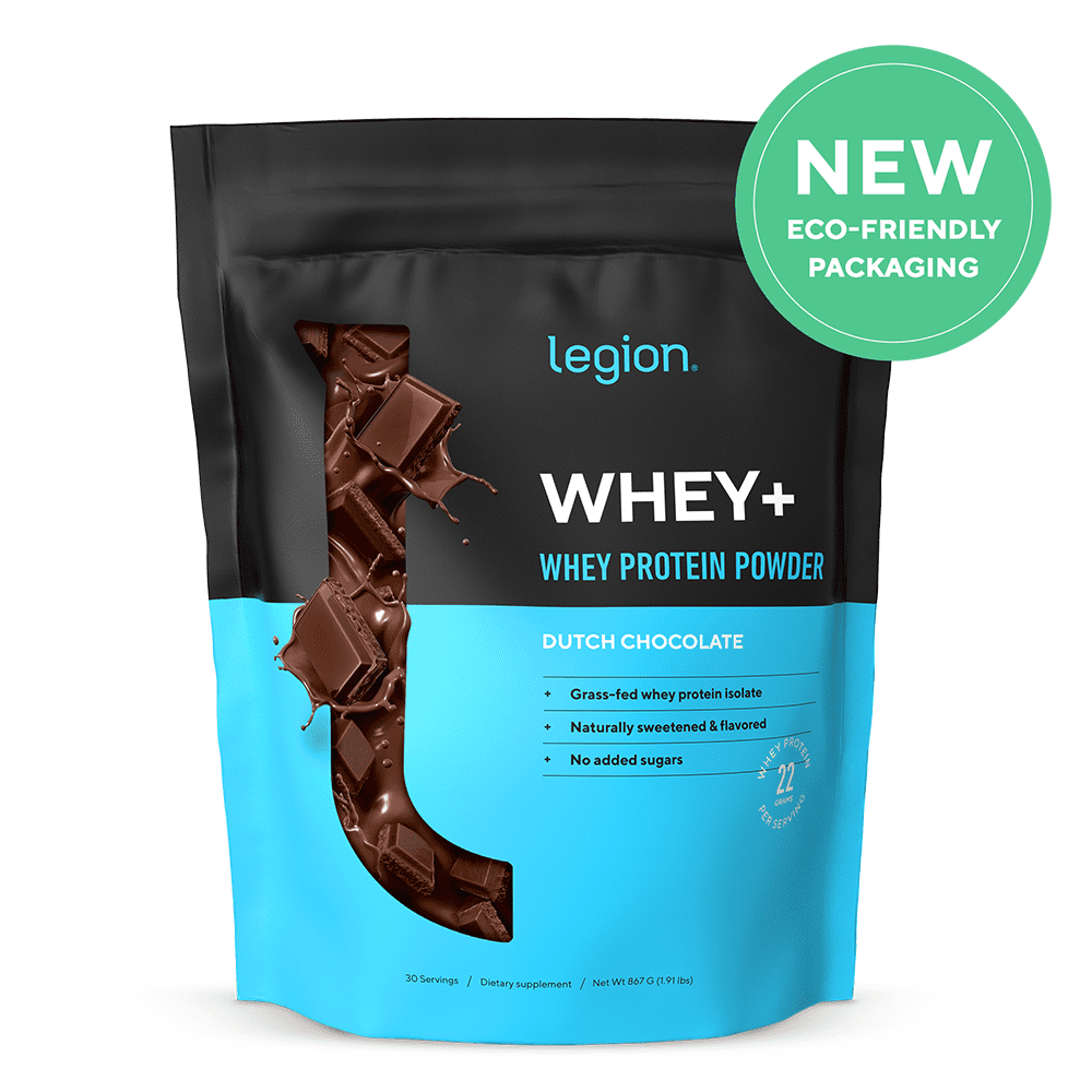 Legion Whey+ Whey Isolate Protein Powder, Dutch Chocolate, 30 Servings