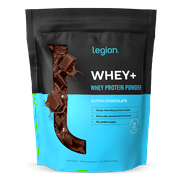 Legion Athletics Whey+ Whey Protein Isolate Powder, Dutch Chocolate, 22g Protein, 60 Servings, Naturally Sweetened, No Added Sugar