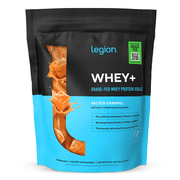 Legion Athletics Whey+ Whey Protein Isolate Powder, Salted Caramel, 22g Protein, 30 Servings, Naturally Sweetened, No Added Sugar