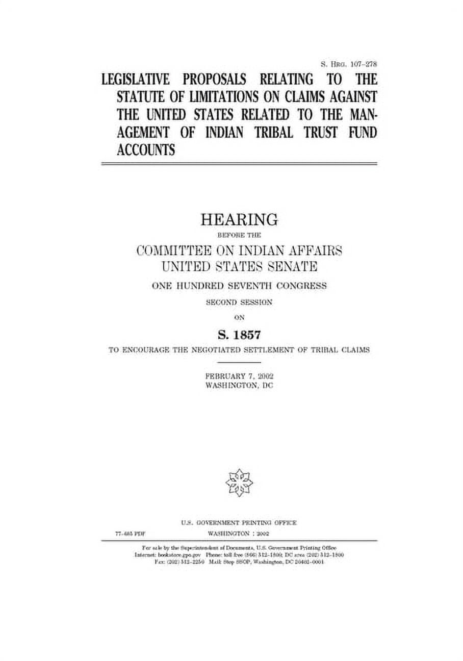 Legislative proposals relating to the statute of limitations on claims