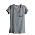 thumbnail image 1 of Legit Cursive Women's Fashion Relaxed V-Neck T-Shirt Tee Heather Grey Large, 1 of 3