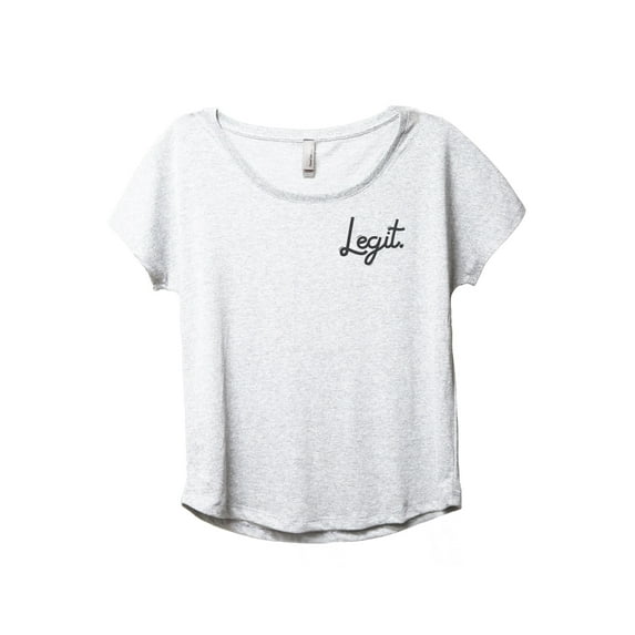 Legit Cursive Women's Fashion Slouchy Dolman T-Shirt Tee Heather White 3X-Large