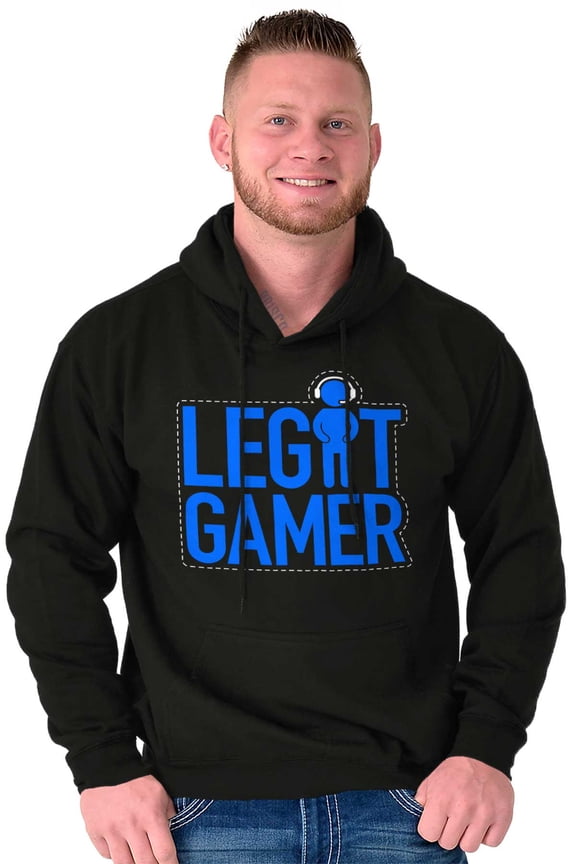 Legit Gamer Video Games Nerdy Geeky Men's Big & Tall Graphic Hoodie Brisco Brands 2X