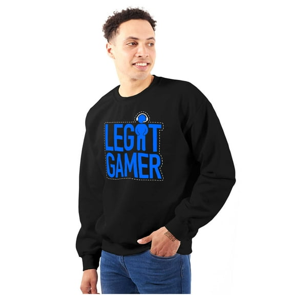 Legit Gamer Video Games Nerdy Geeky Men's Crewneck Sweatshirt Brisco Brands M