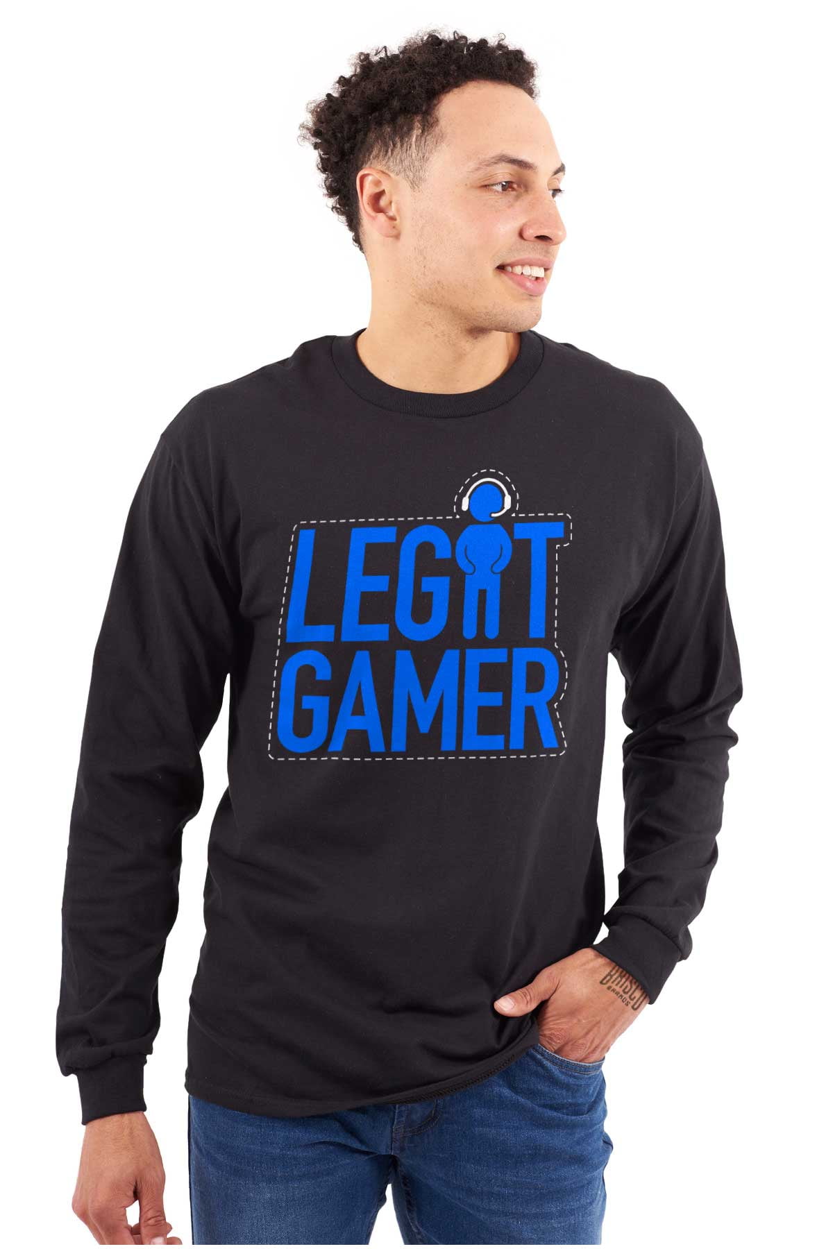 Legit Gamer Video Games Nerdy Geeky Men's Long Sleeve Tee T Shirt Brisco  Brands 3X