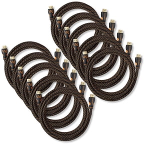 LegitWire 10 ft 4K High Speed HDMI Cables, 10 Pack - 18Gbps HDMI 2.0 (4K @ 60hz HDR UHD 4:4:4 Chroma) - Ethernet - Locking Head - Deep Color Ultra HD with ARC, 3D, HDCP 2.2, 28AWG, Gold Plated