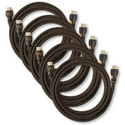 LegitWire 10 ft 4K High Speed HDMI Cables, 5 Pack - 18Gbps HDMI 2.0 (4K @ 60hz HDR UHD 4:4:4 Chroma) - Ethernet - Locking Head - Deep Color Ultra HD with ARC, 3D, HDCP 2.2, 28AWG, Gold Plated