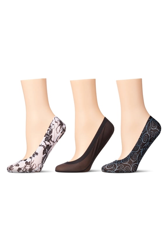 3 Pairs Women's Fine-Edge Non-Slip Shoe Liner Socks - Womens - Female, One Size, Moonlight