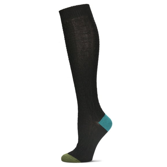 Legmogue Women's Brick Twist Crosshatch Knit Knee High Sock - Womens - Female, One Size, Dark Gray Heather