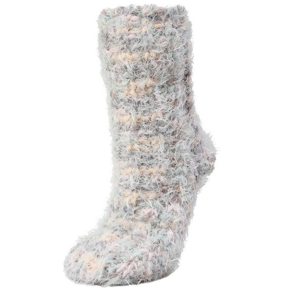 Legmogue Women's Cozy Blend Sherpa-Style Lined Crew Slipper Sock - Womens - Female, 9-11, Ivory Blend