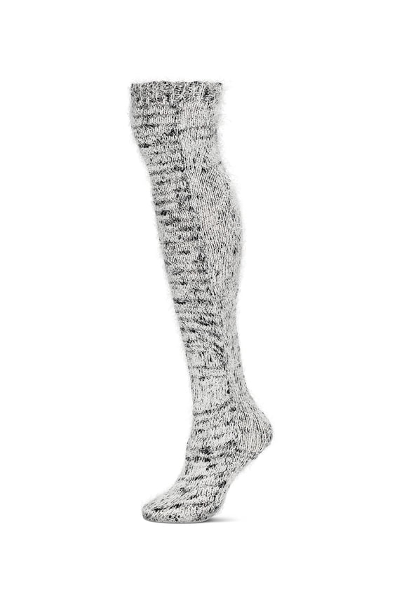 Women's Ebbed Edge Chunky Knit Over The Knee Warm Sock - Womens - Female, One Size, Black
