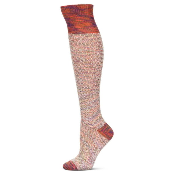Legmogue Women's Fuzzy Mixed Threads Cotton Blend Knee High Sock - Womens - Female, One Size, Rust Multi