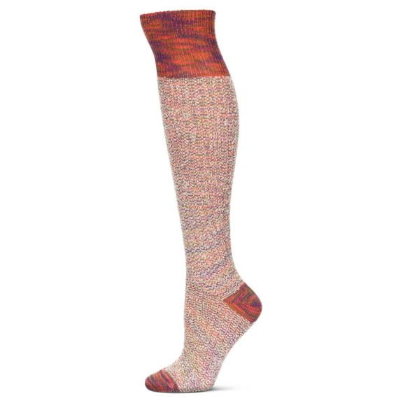 Legmogue Women's Fuzzy Mixed Threads Cotton Blend Knee High Sock - Womens - Female, One Size, Rust Multi