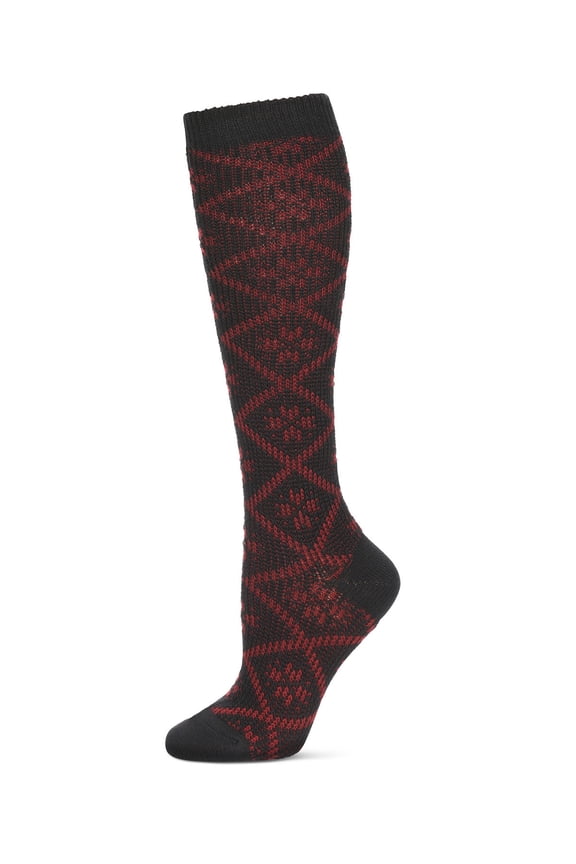 Women's Open Crochet Diamond Pattern Chunky Knee High Sock - Womens - Female, One Size, Moonlight