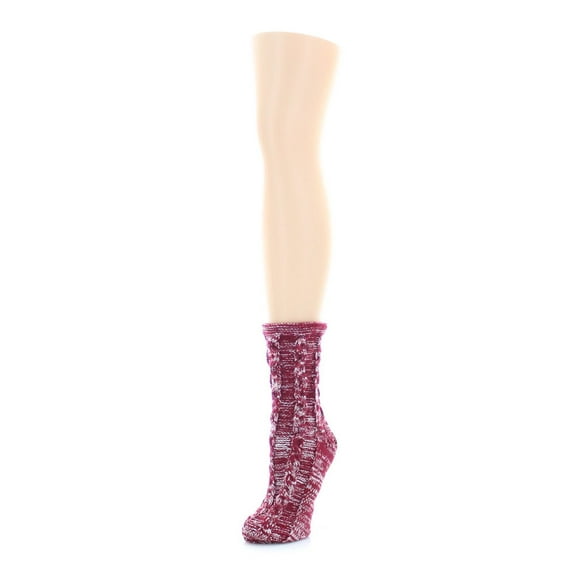 Legmogue Women's Rhythmic Mesh Warm Chunky Knit Boot Sock - Womens - Female, One Size, Burgundy