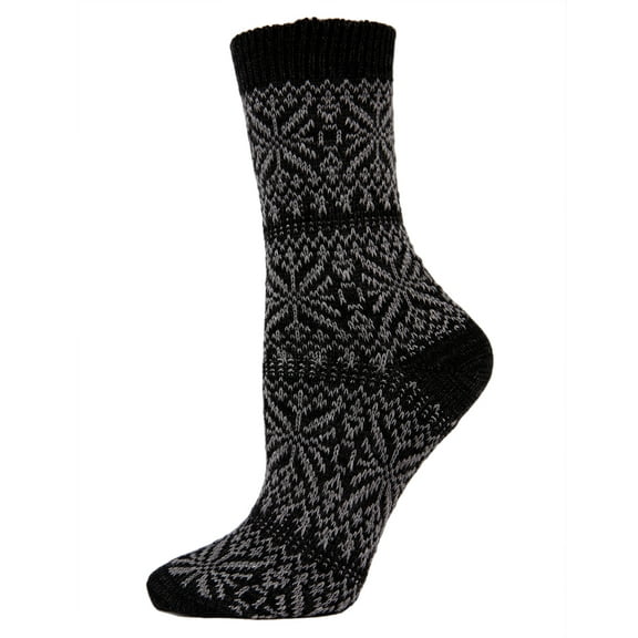 Legmogue Women's Traditional Cozy Snowflake Crew Socks - Womens - Female, One Size, Medium Gray