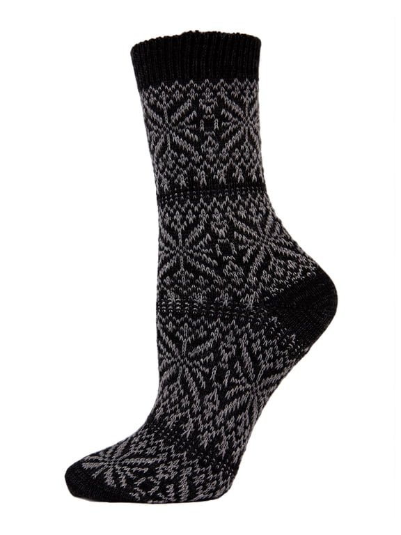 Women's Traditional Cozy Snowflake Crew Sock - Mens - Male