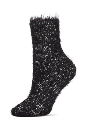 Women's Warm Fuzzy Yarn Classic Crew Sock - Womens - Female, 9-11, Black