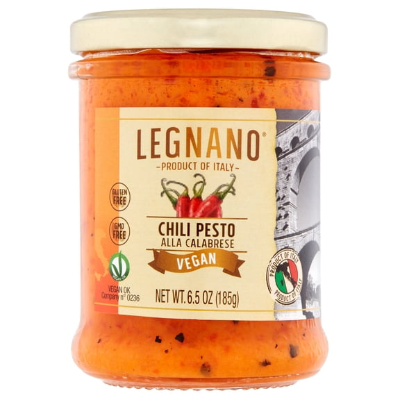 Legnano Vegan Chili Pesto alla Calabrese, 6.5 oz, 6 pack