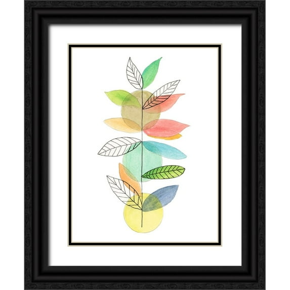 Legner, Gayle Martin 15x18 Black Ornate Wood Framed with Double Matting Museum Art Print Titled - Moon Rising Leaves II