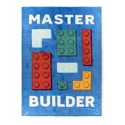 LEGO® Master Builder Kids Blue Silk Touch Throw Blanket 62" x 90" Ultra-Soft and Cozy