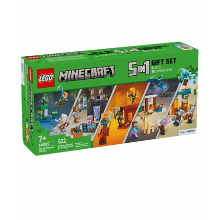 Lego 66805 Minecraft 5 Set Gift Box Set, The Armory, The Lush Cave Fight, The Illager Desert Patrol, The Nether Lava Battle, Steve’s Desert Expedition