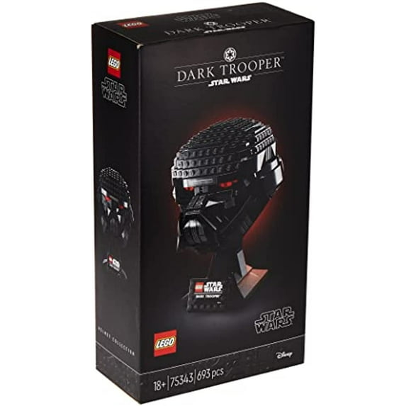 Lego 75343 Star Wars Dark Trooper Helmet Collection Wars Buildable Display Stand with Set Nane Logo