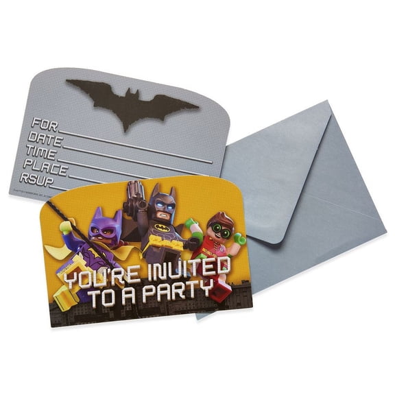 Lego Batman Party Invite Postcards, 8ct