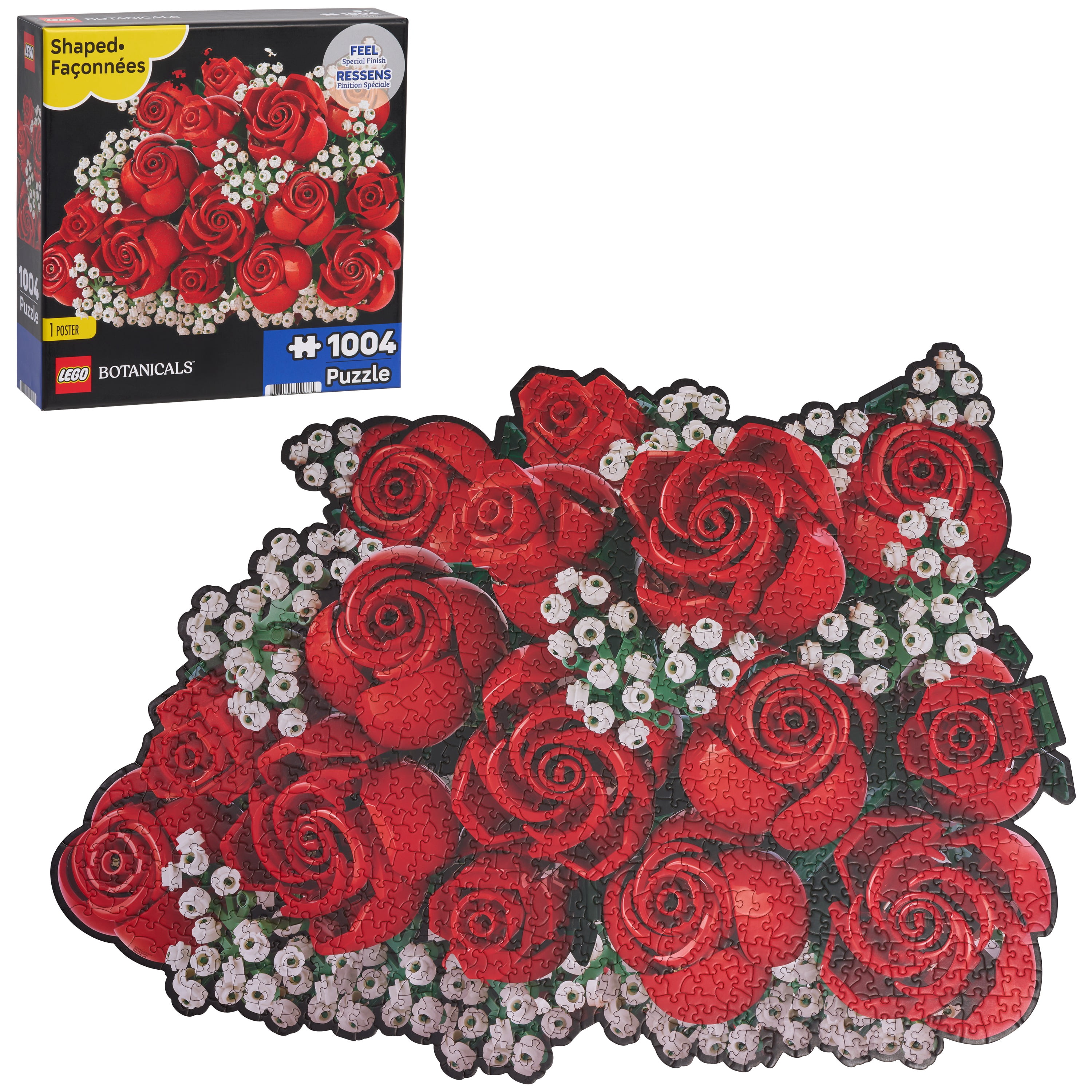 LEGO® Botanicals Puzzle Assortment (Approx. 1000 Pieces) with Poster, Die-Cut Shaped Floral Jigsaw Puzzle for Kids and Adults, Ages 9+
