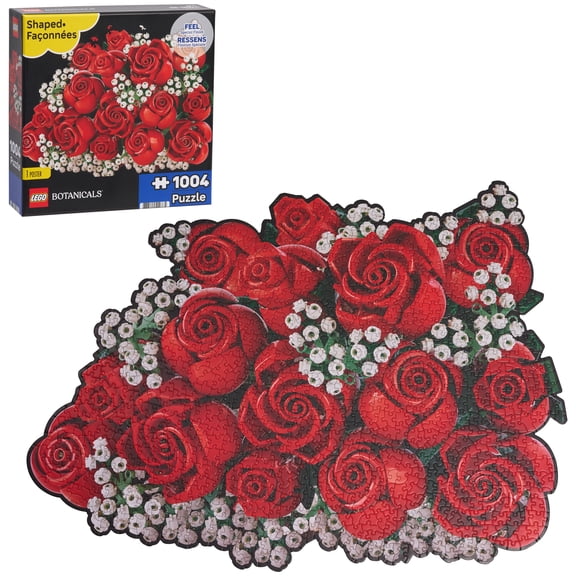 LEGO Botanicals Puzzle Assortment (Approx. 1000 Pieces) with Poster, Die-Cut Shaped Floral Jigsaw Puzzle for Kids and Adults, Ages 9+
