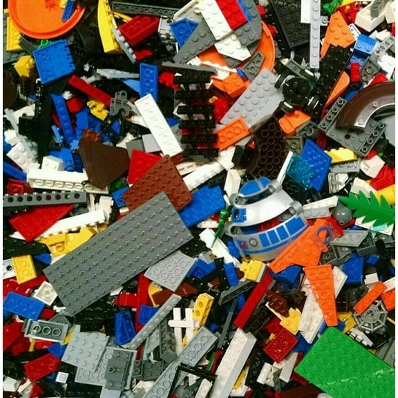 Lego Bulk LEGO LOT 5 pound box of Bricks, parts, Pieces, Tires accessorie (about a shoe box full)