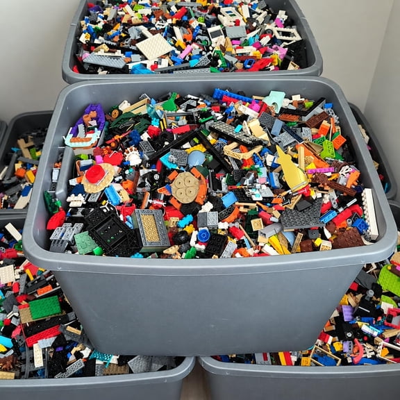 Lego Bulk LOT 4 pound box of Bricks, parts, Pieces, Tires Authentic Lego