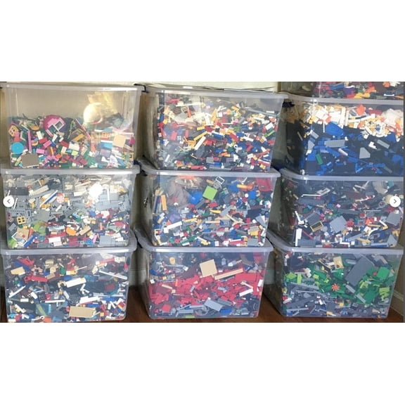 Lego Bulk Lot Bricks, Parts, Pieces, Tires, 1250 Pieces, 5 Pound