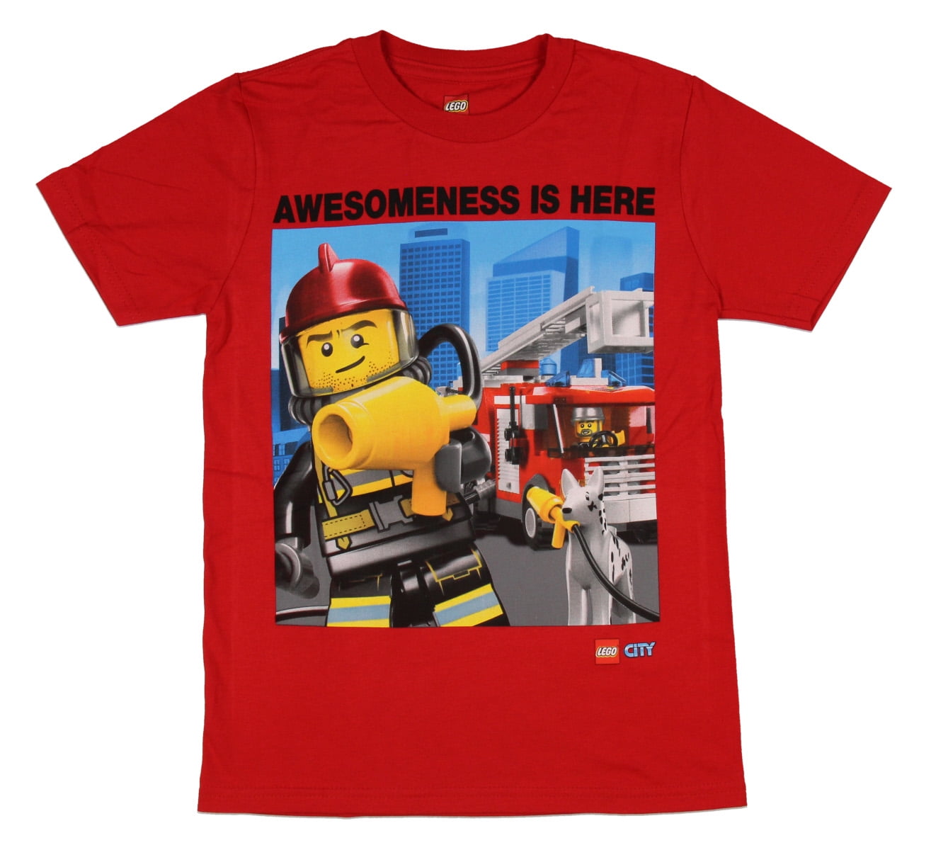 Lego City Boy's Awesomeness Is Here Fire Rescue T-Shirt - Main Image