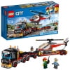 Heavy Cargo Transport Toy Truck with Helicopter and Minifigures
