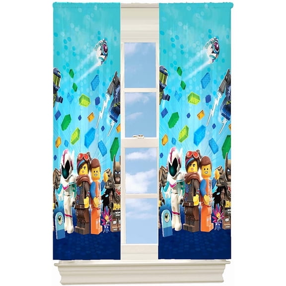 Lego Curtains Room Darkeners Drapes Child Window Curtains - 2 Panels 42 x 63 inch for Kid's Bedroom