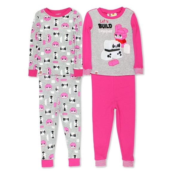 Lego Duplo Animals Toddler Girls 4 Pc Long Sleeve Cotton Pajamas Set F18GT02DU