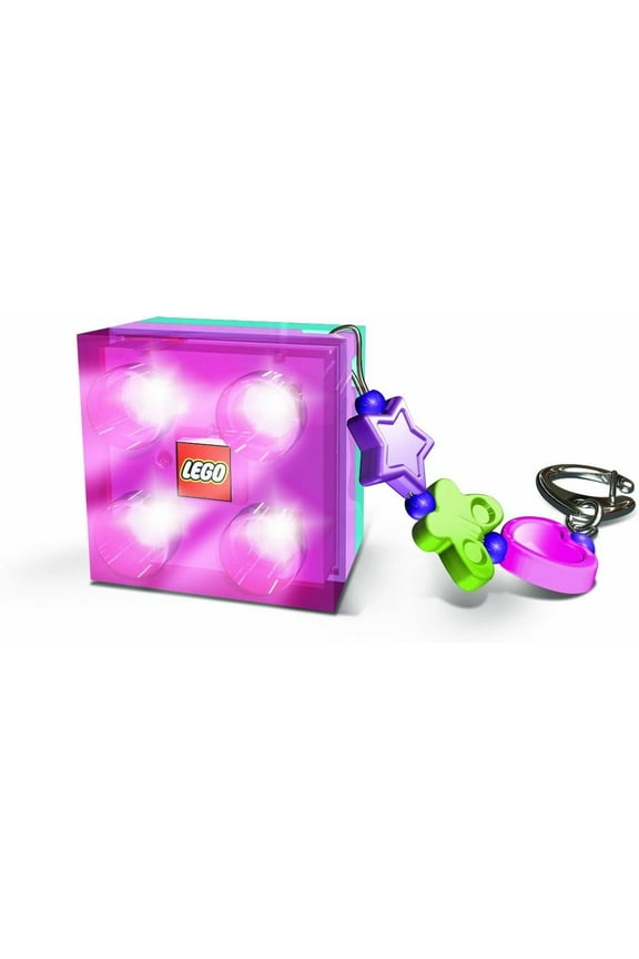 Keychain, Lego Brick LED Keychain, Pink, 1 Count